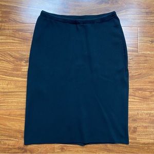 NWT New Vintage Saks 5th Avenue Women's Black Silk Mix Knit A Line Skirt Size M